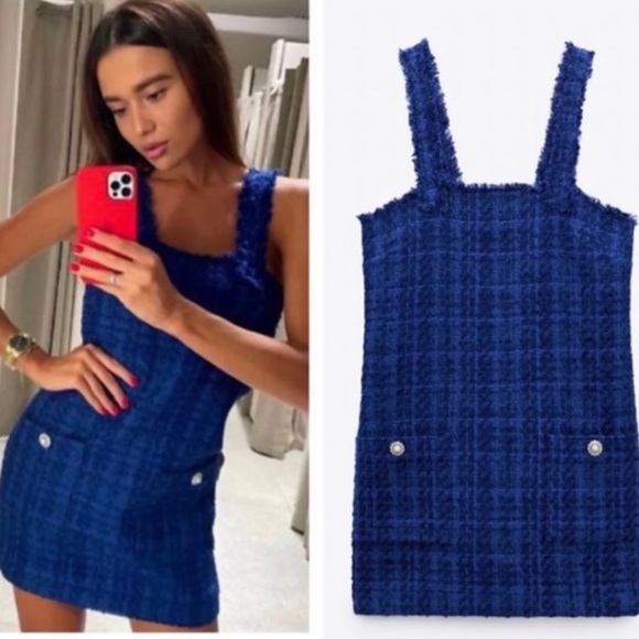 ZARA | BLOGGER FAV TEXTURED PINAFORE DRESS - Picture 7 of 14